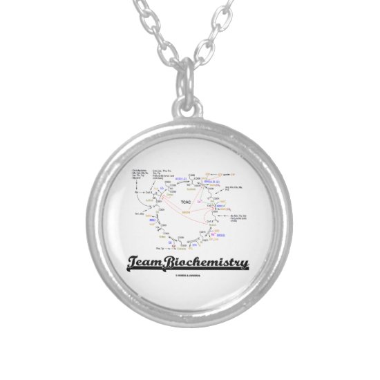 Team Biochemistry (Krebs Cycle Humor) Silver Plated Necklace