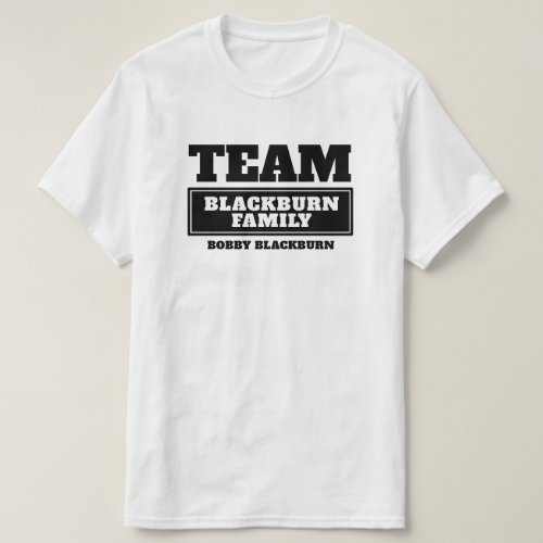 Team black personalized family or group t_shirt