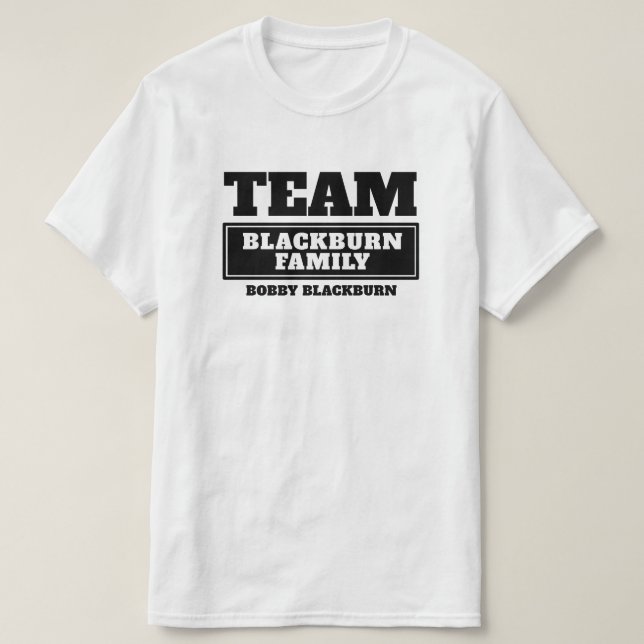 Team black personalized family or group t-shirt (Design Front)