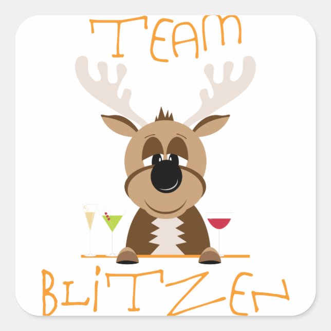 Team Blitzen Square Sticker (Front)
