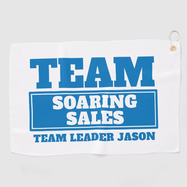 Team blue customized name golf team building event towel (Horizontal)
