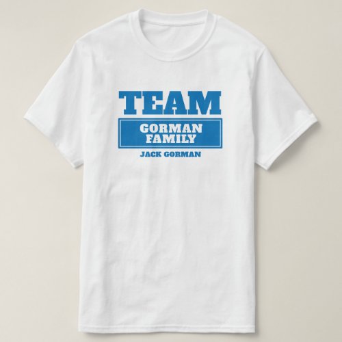Team blue personalized family or group t_shirt
