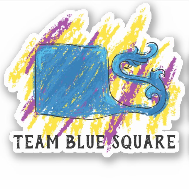 Team Blue Square Sticker (Front)