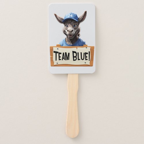 Team Blue _ Vote Democrat Hand Fan