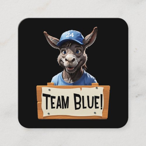 Team Blue _ Vote Democrat Square Business Card