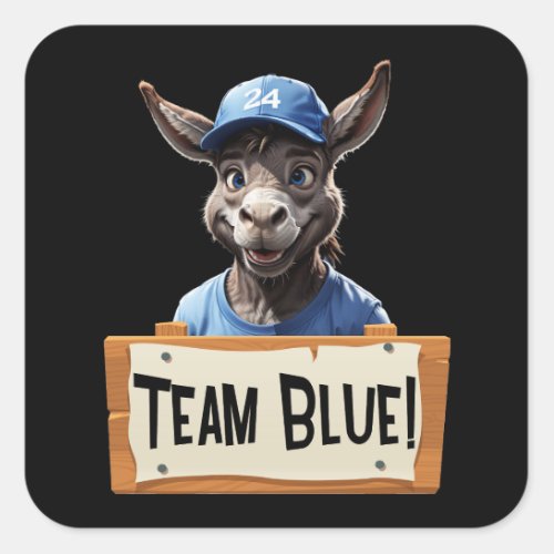 Team Blue _ Vote Democrat Square Sticker