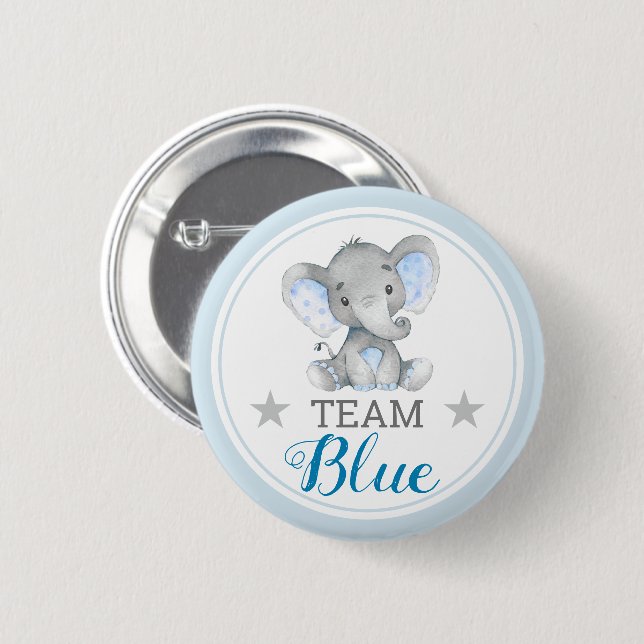 Team Blue Vote Gender Reveal Baby Shower Sprinkle Button (Front & Back)