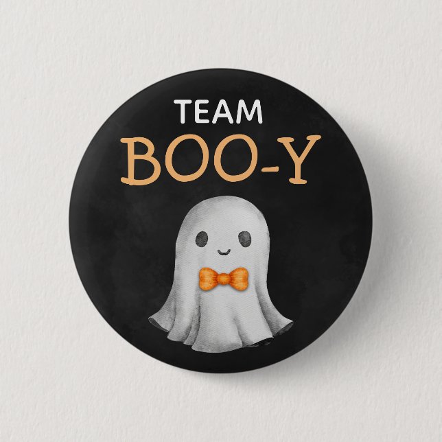 Team Boo-y Halloween gender reveal Button (Front)