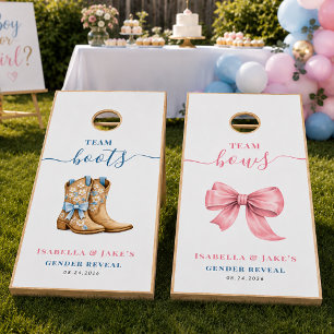 Team Boots Or Team Bows Gender Reveal Cornhole Set