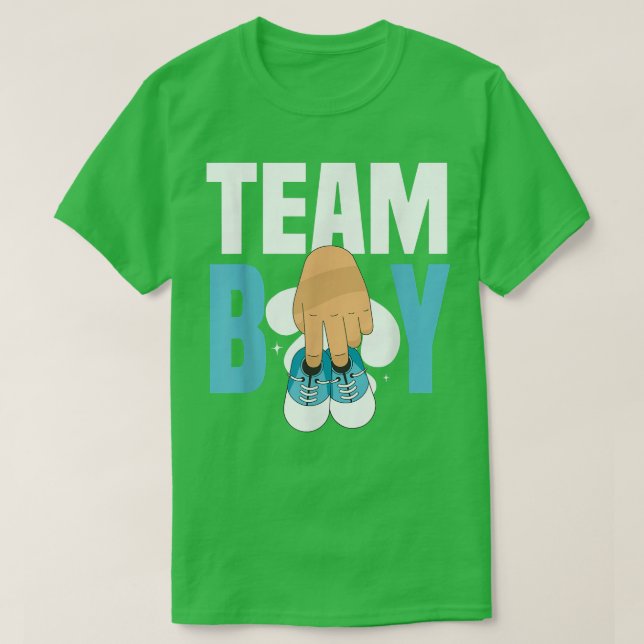 Team Boy Baby Reveal Pregnancy Announcement Gender T-Shirt (Design Front)