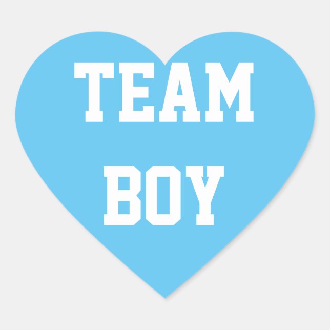 TEAM BOY Baby reveal Sticker, Baby Shower Heart Sticker (Front)