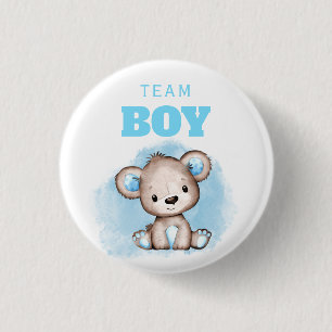 Team Boy Bear Gender Reveal Button