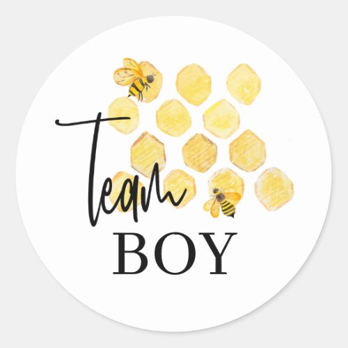 Team Boy Bee Themed Gender Reveal Sticker