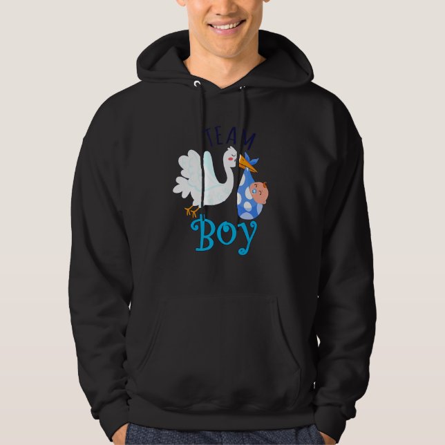 Team Boy Bird Gender Reveal Party Men Women Parent Hoodie (Front)