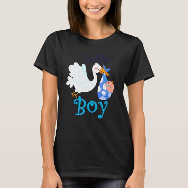 Team Boy Bird Gender Reveal Party Men Women Parent T-Shirt (Front)