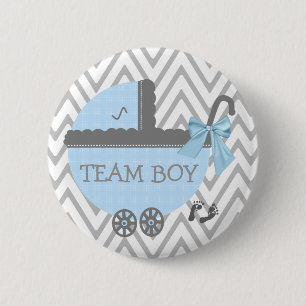 Team Boy Blue Baby Carriage Shower Pinback Button