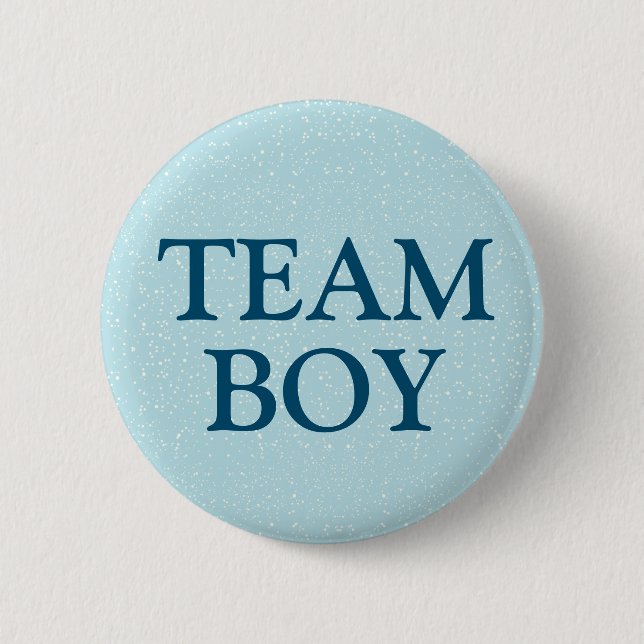 Team Boy Blue Baby Gender Reveal Party Button (Front)