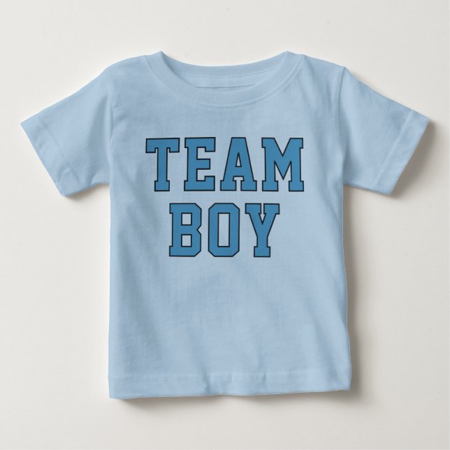 Team Boy Blue Baby Gender Reveal Party T-Shirt (Front)