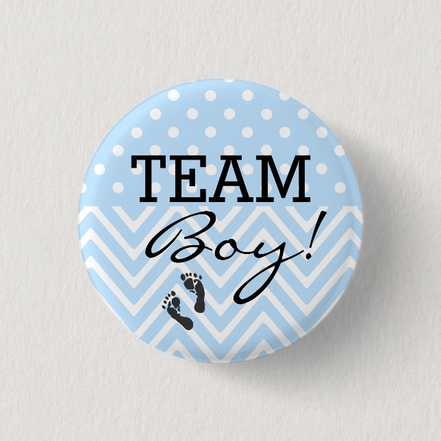 Team Boy Blue Baby Shower Pinback Button (Front)