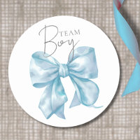 Team Boy Blue Bow Gender Reveal Sticker