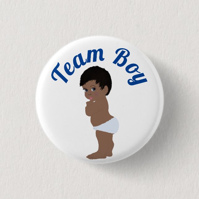 "Team Boy" Cute Baby Gender Reveal Button (Front)