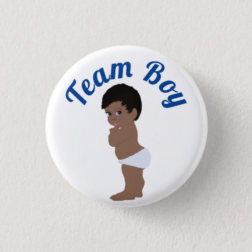 Team Boy Cute Baby Gender Reveal Button