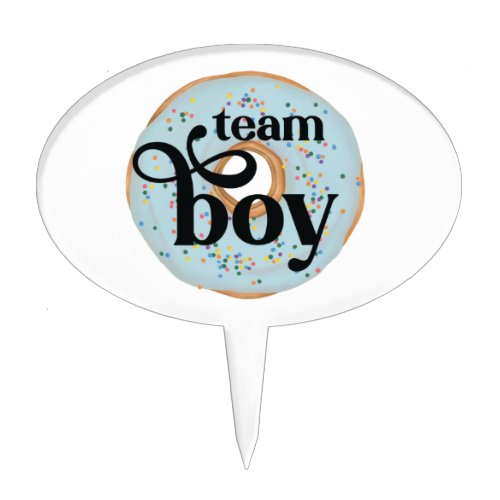 Team Boy Donut Gender Reveal Cake Topper