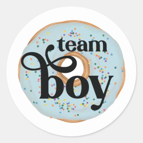 Team Boy Donut Gender Reveal Sticker