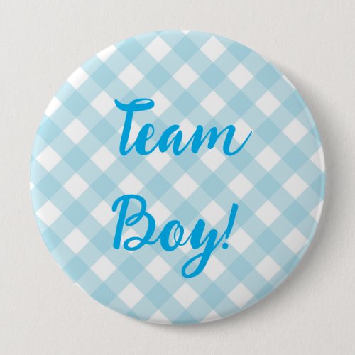 Team Boy, Gender Reveal Button, Blue Button