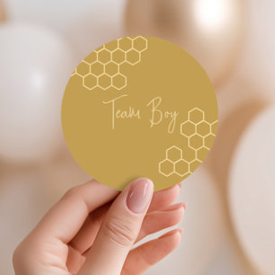 Team Boy Gender Reveal Favor Classic Round Sticker