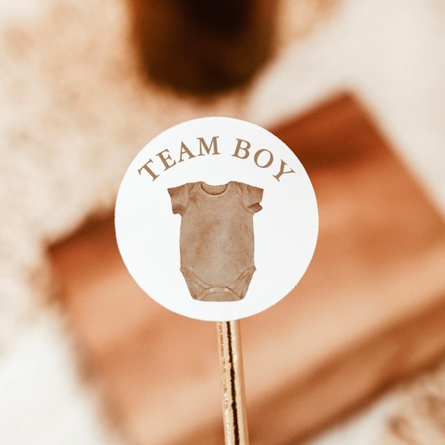 Team Boy Gender Reveal Party Vote Sticker (Creator Uploaded)