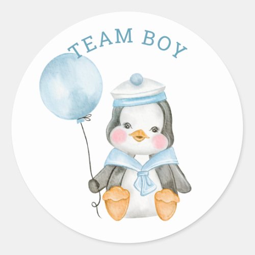 Team Boy Gender reveal party Voting board game Classic Round Sticker