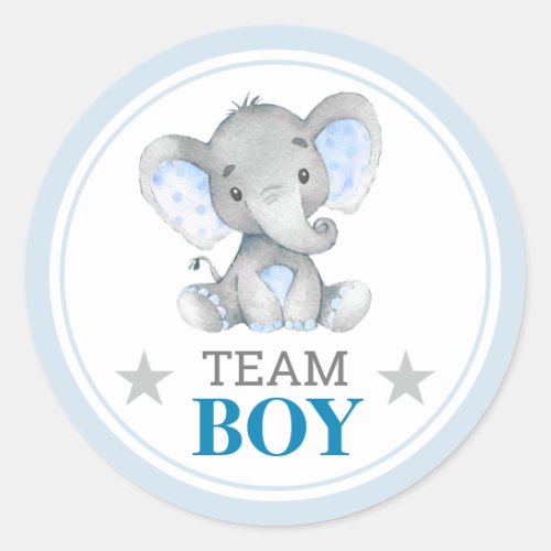 Team Boy I Vote Gender Reveal Baby Shower Sprinkle Classic Round Sticker