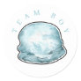 Team Boy Ice Cream Gender reveal Circle Sticker. C Classic Round Sticker
