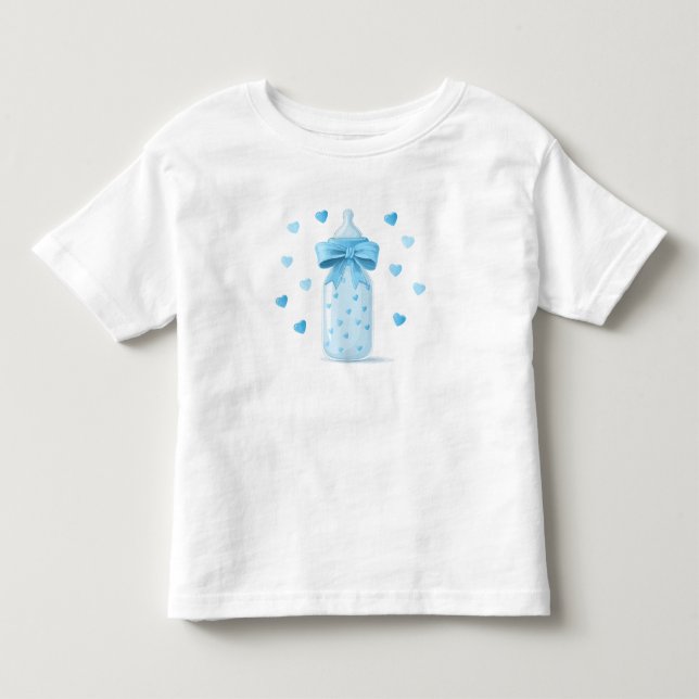 Team Boy Milk Bottle – Fun and Playful Baby Design Toddler T-shirt (Front)