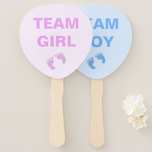 Team Boy or Team Girl Gender Reveal Shower Hand Fan