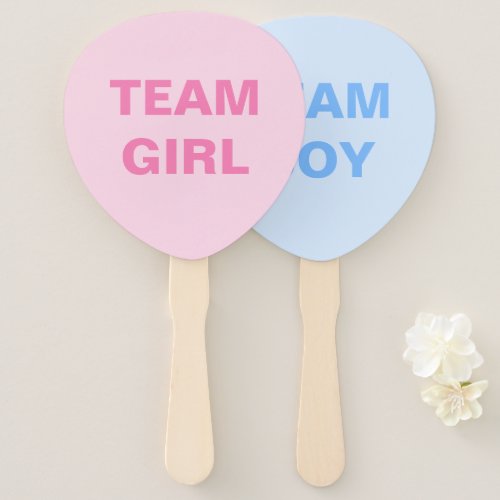 Team Boy or Team Girl Gender Reveal Shower Hand Fan