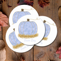 Team Boy Pumpkin Gender Reveal Party Vote  Classic Round Sticker