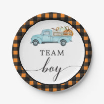 Team Boy Vintage Pumpkin Truck Paper Plates