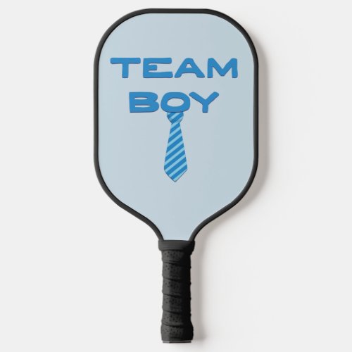 Team Boy with Necktie Gender Reveal Pickleball Paddle