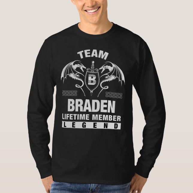 Team Braden Lifetime Member T-Shirt (Front)