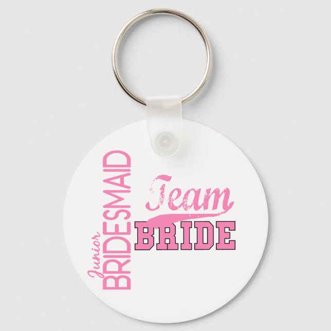 Team Bride 1 JUNIOR JR BRIDESMAID Keychain (Front)