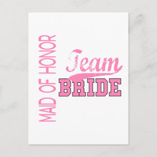 Team Bride 1 MAID OF HONOR Postcard