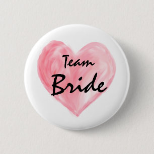 Team Bride Abstract Paint Love  Button