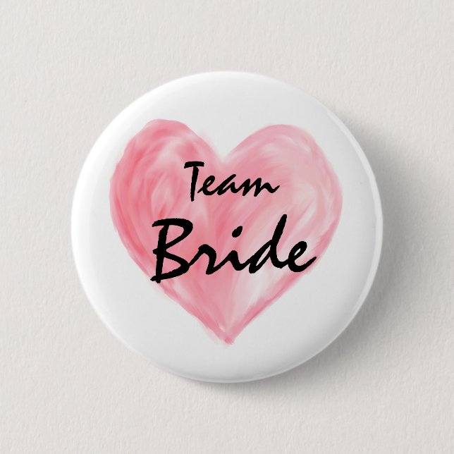 Team Bride Abstract Paint Love  Button (Front)