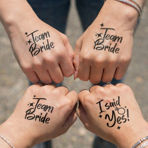 Team Bride and I Said Yes Bachelorette Party Temporary Tattoos