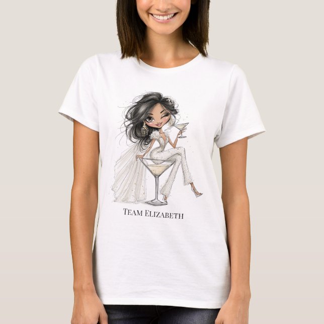 Team Bride Bachelorette Party Bridal Squad T-Shirt (Front)