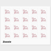 Team Bride Square Sticker, Zazzle