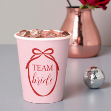 Team Bride Bachelorette Party Pink and Red