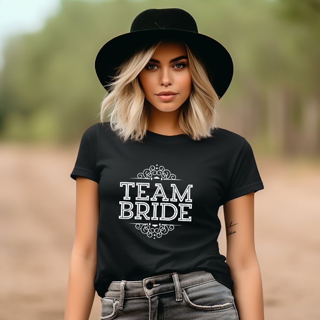 Team Bride Bachelorette Wedding Party Bridesmaid T-Shirt (Creator Uploaded)